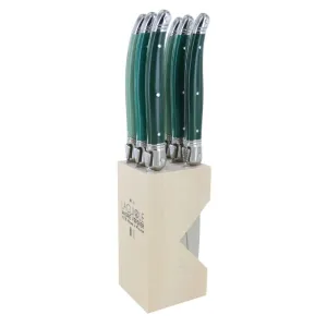 ANDRE VERDIER - DEBUTANT SERRATED KNIFE SET/6 KNIFE STAINLESS STEEL/FOREST