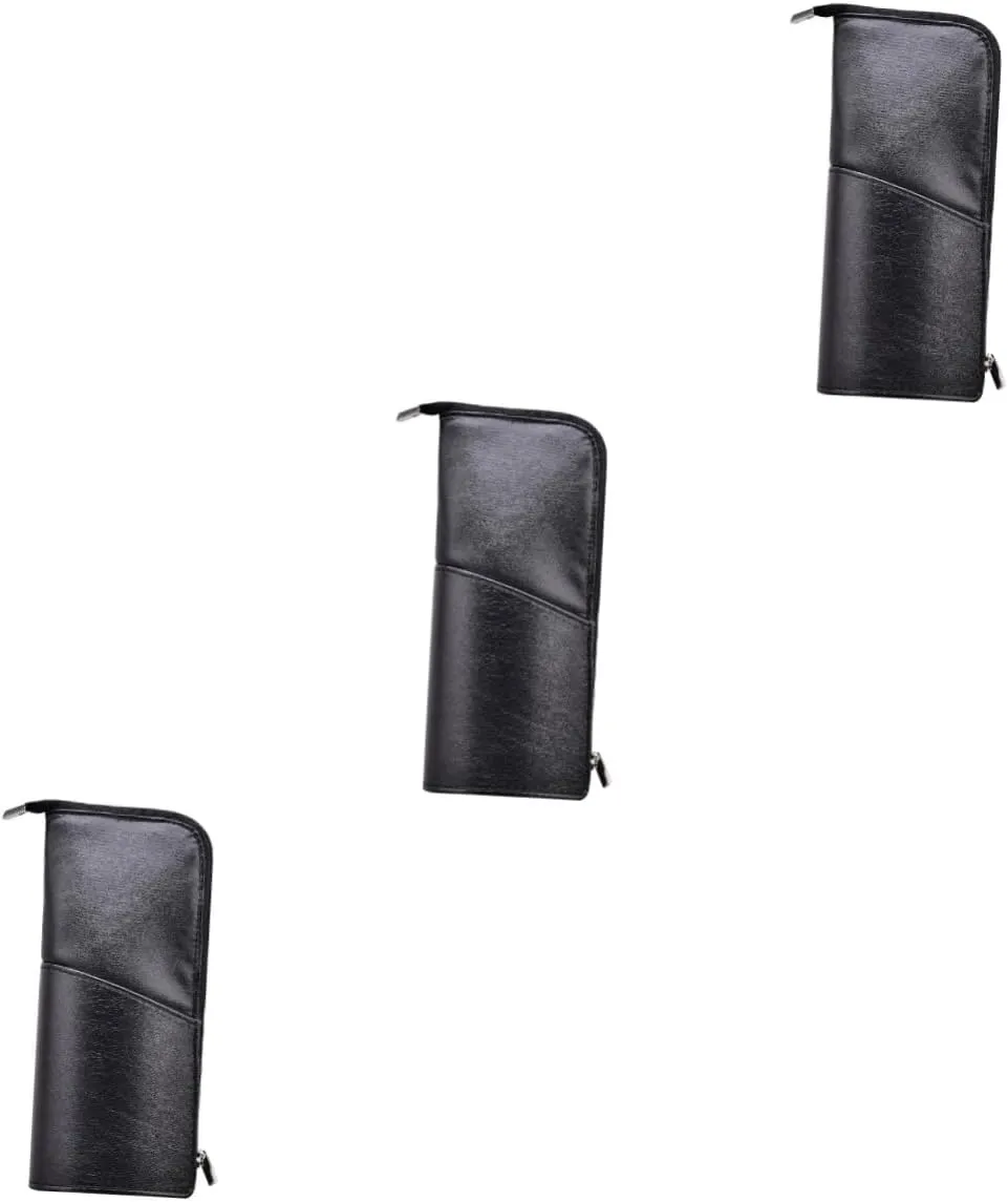Angoily 2pcs Makeup Bag for Travel Woman Makeup Bag Cosmetic Brush Pouch Makeup Brush Purse Portable, Blackx3pcs, Mx3pcs