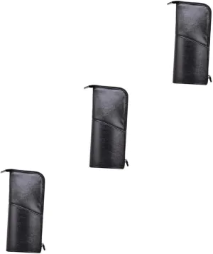 Angoily 2pcs Makeup Bag for Travel Woman Makeup Bag Cosmetic Brush Pouch Makeup Brush Purse Portable, Blackx3pcs, Mx3pcs
