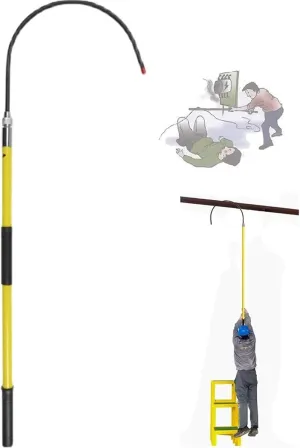 Anti-Electric Shock Rescue Tube，Lifesaving poleInsulated Rescue Hook, Detachable Anti-Electric Shock Emergency Rescue Pole with Non-Slip Handle and Storage Bag, Emergency Care Safety and Def