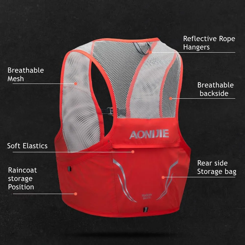 AONIJIE 2.5L Trail Running Vest for Women Men, Outdoor Lightweight Hydration Vest, Hiking Cycling Marathon Backpack with Multicompartments