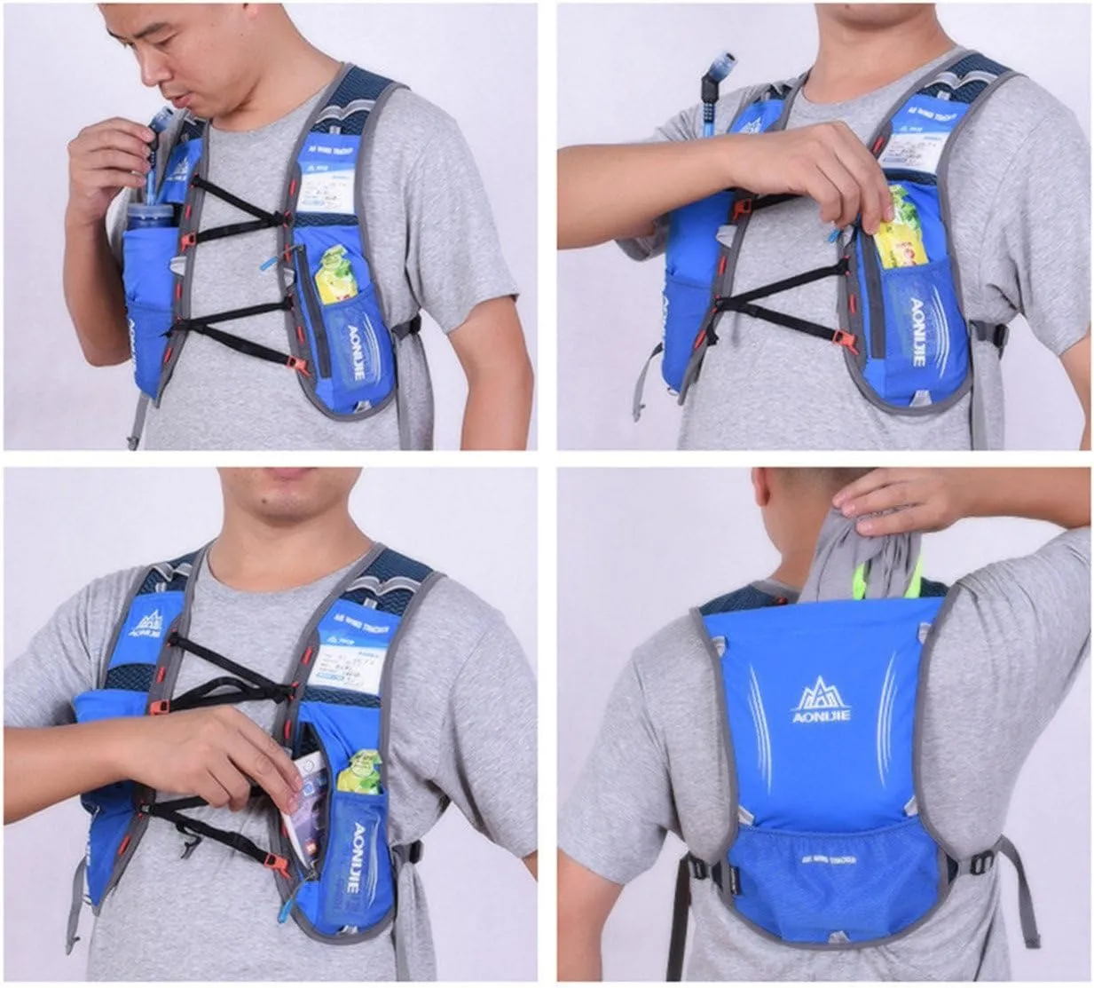 AONIJIE 5L Outdoor Sport Multifunctional Camping Backpack Cycling Running Climbing Hiking Hydration Vest Pack