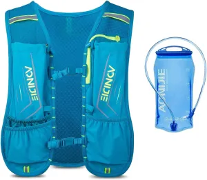 AONIJIE Running Hydration Vest for Men Women, Waterproof and Breathable 5L Hydration Backpack for Marathon Race Hiking, Fit 26.7in to 51.1in Chest