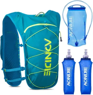 AONIJIE Waterproof and Breathable Running Hydration Vest for Women Men, 4.23oz Lightweight Hydration Vest Backpack Fits 6.8" Phones, for Hiking Cycling Race Marathon