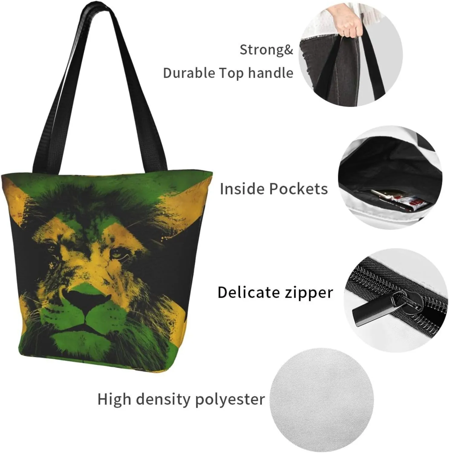 Army Camo Tote Bag For Women Lightweight Shoulder Bags Shopping Handbags With Zipper
