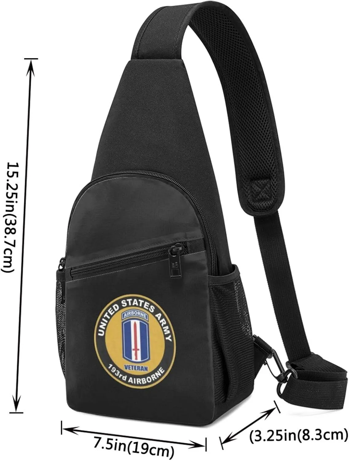 Army Us Army Veteran 193rd Airborne Division Unisex Chest Bag Lightweight Crossbody Shoulder Bag Travel Pocket
