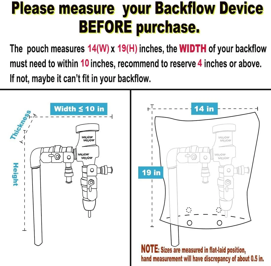 ArtiGifts Insulated Pouch - Backflow Insulation Cover for Winter Freeze Protection, Pale Khaki, 14’’W x 19’’H - Measure Before Purchase
