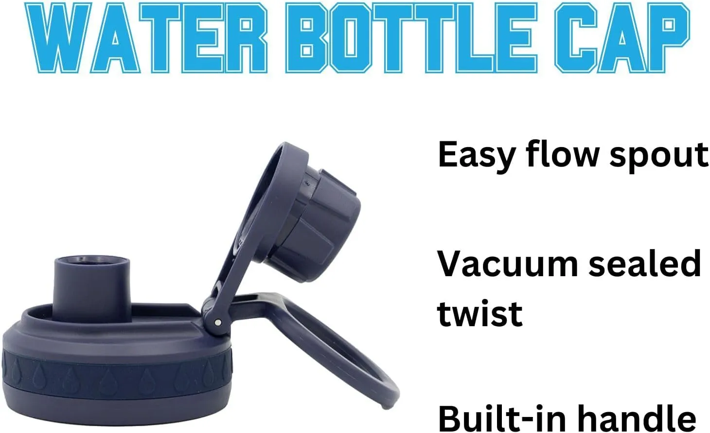 Auburn Water Bottle - Navy Blue Double Walled Stainless Steel 24 oz Keeps Drinks Cold or Hot