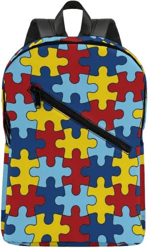 AUTISM AWARANESS Durable And Stylish Semi Full Print Backpack