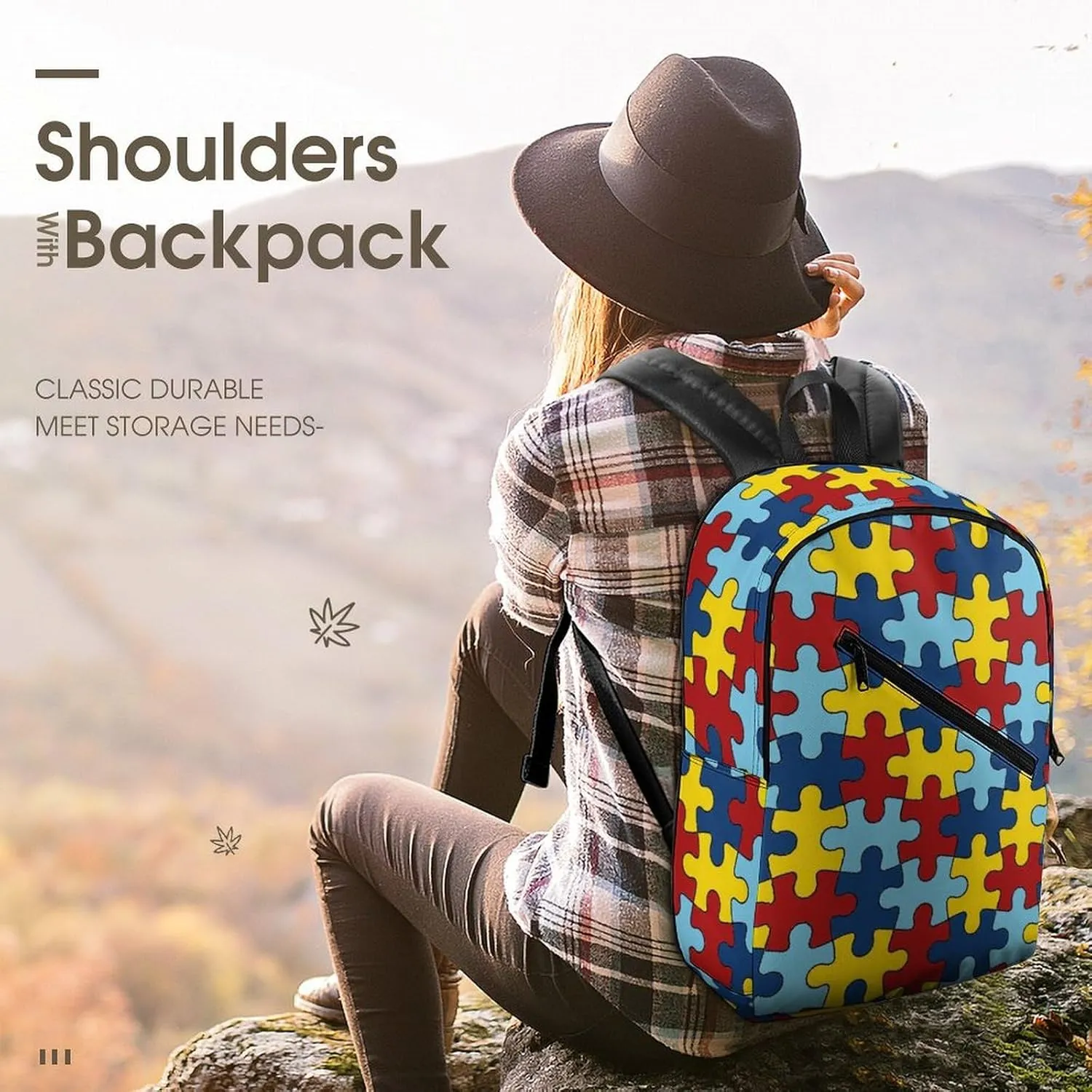 AUTISM AWARANESS Durable And Stylish Semi Full Print Backpack