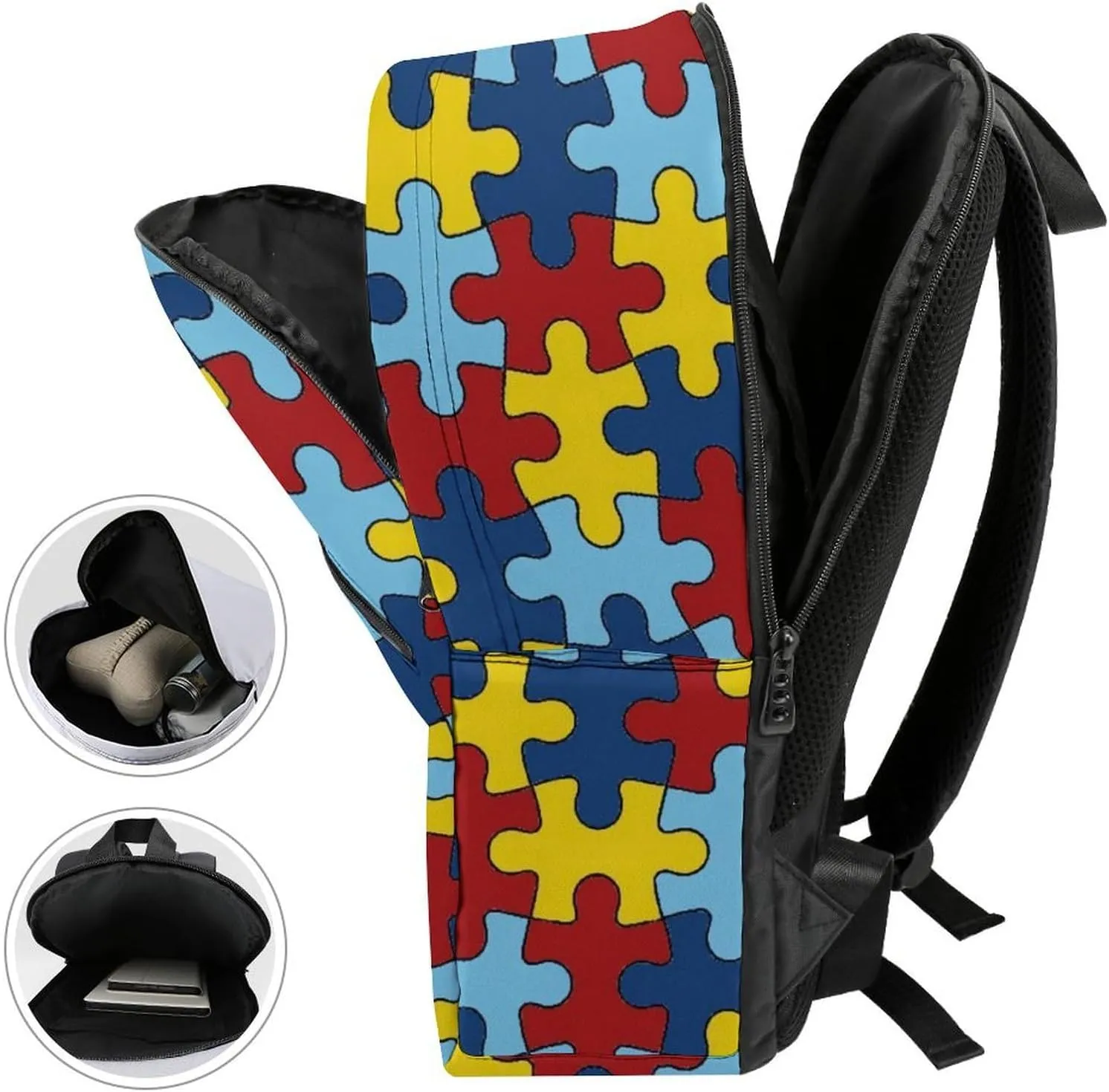 AUTISM AWARANESS Durable And Stylish Semi Full Print Backpack