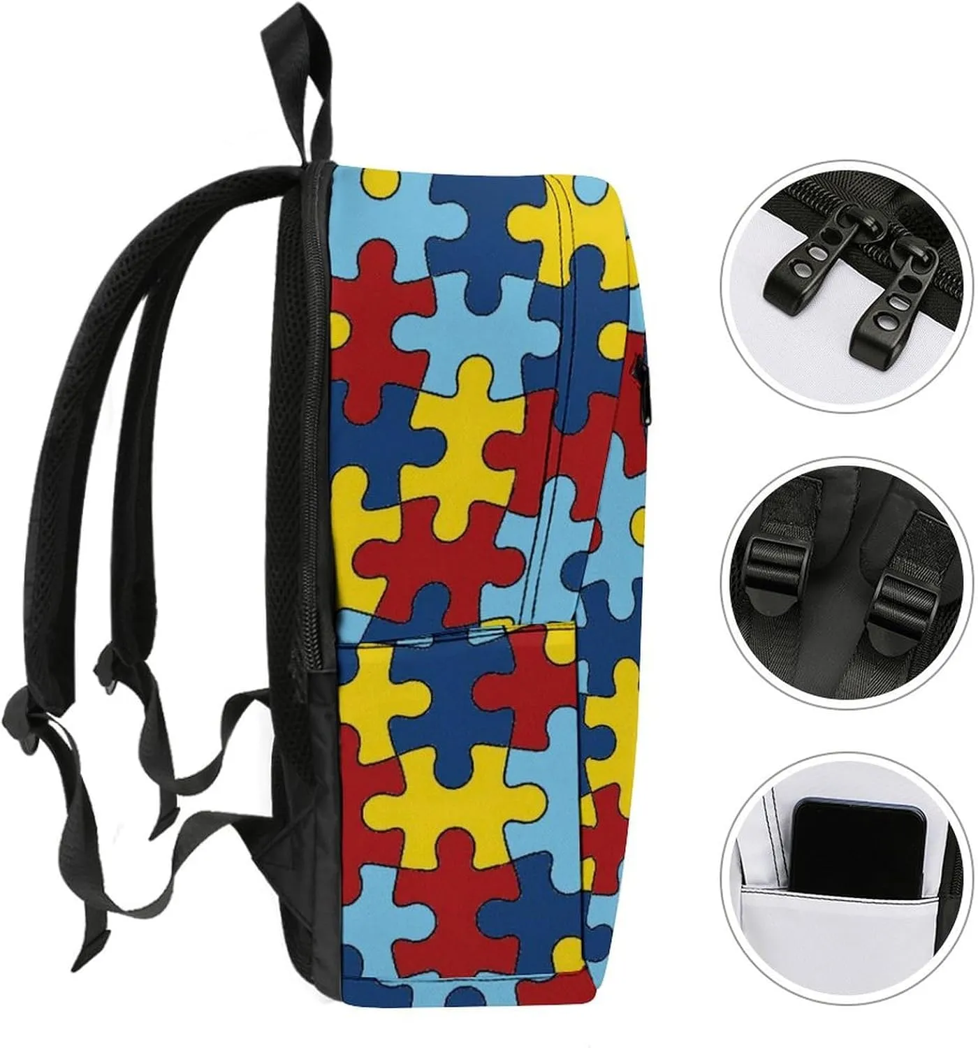 AUTISM AWARANESS Durable And Stylish Semi Full Print Backpack