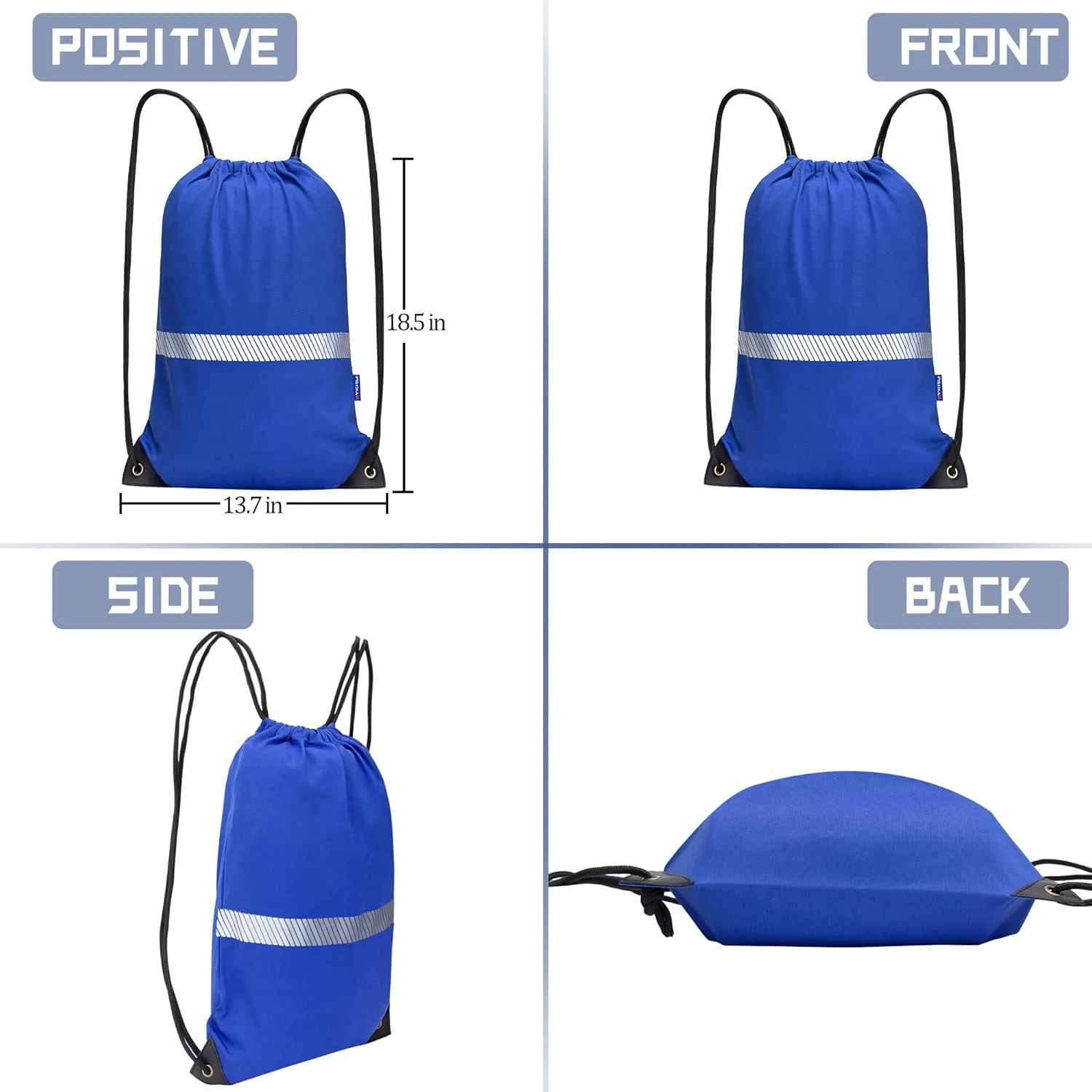AYKRM Blue Drawstring Backpack Bag work Sackpack