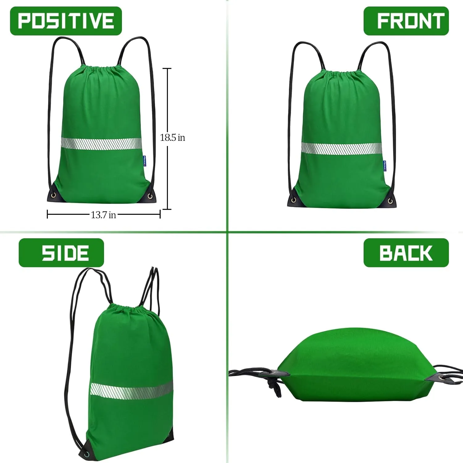 AYKRM Green Drawstring Backpack Bag work Sackpack