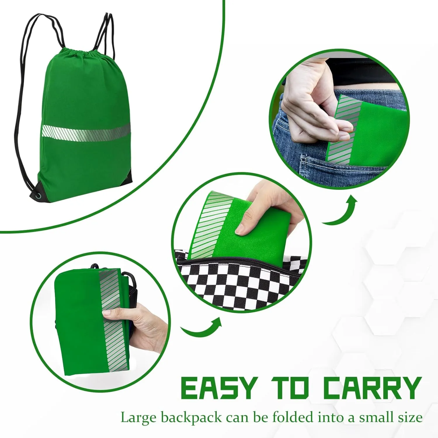 AYKRM Green Drawstring Backpack Bag work Sackpack