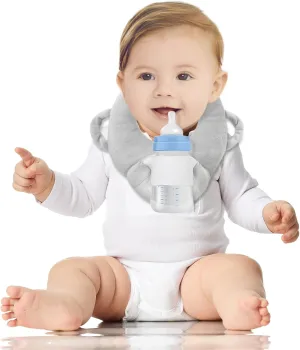 Baby Bottle Holder,Adjustable Nursing Pillow Support,Twin Feeding Pillow Bottle Holder,Newborn Essentials, Baby Essentials(Grey