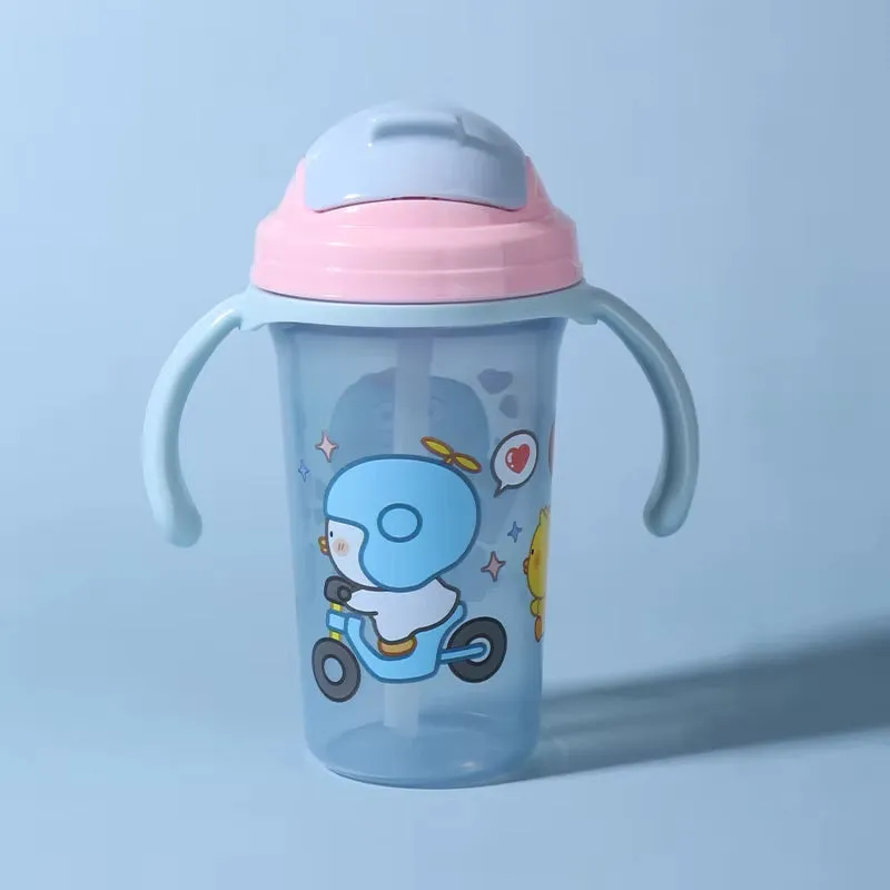 Baby Straw Water Bottle Duck Sky Blue - Sunshine