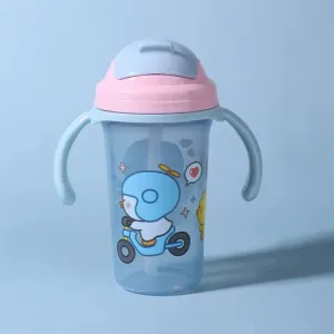 Baby Straw Water Bottle Duck Sky Blue - Sunshine