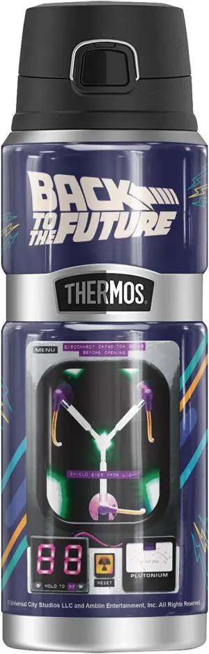 Back To The Future Powered By Flux Capacitor THERMOS STAINLESS KING Stainless Steel Drink Bottle, Vacuum insulated & Double Wall, 24oz
