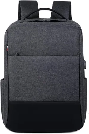 Backpack For Men Men's Polyester Multifunctional Waterproof Charging Backpack Business Casual Urban Laptop Bag(DARK GRAY)