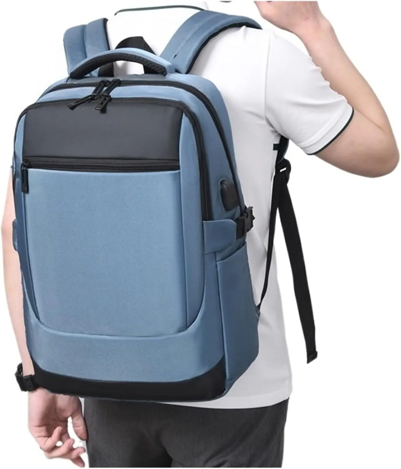 Backpack, Travel Backpack, Water-Repellent Material, Multi-Function, Suitable for Business Travel, Same Style for Men and Women(Dark Blue)