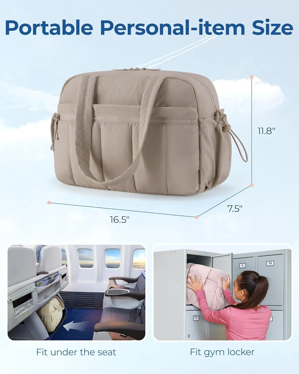BAGSMART Gym Bag for Women, Duffle Bag for Travel with Wet Pocket, Lightweight Carry on Weekender Duffel, Water Resistant