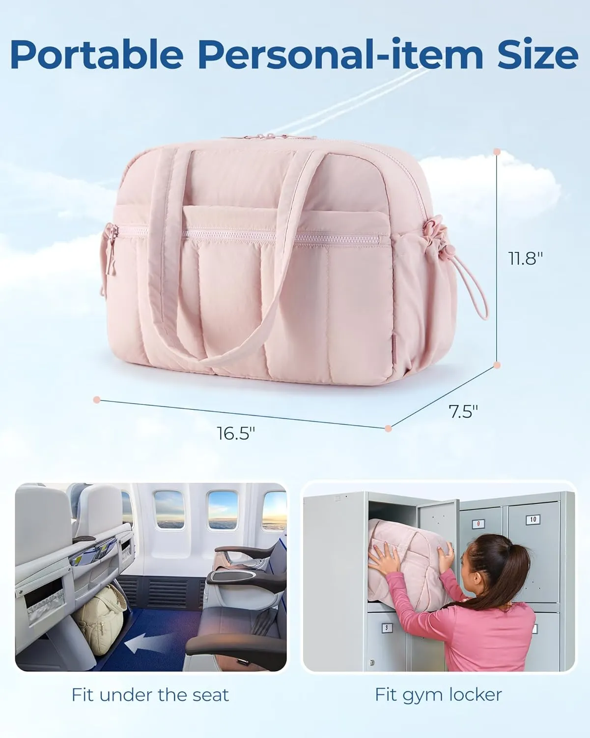 BAGSMART Gym Bag for Women, Duffle Bag for Travel with Wet Pocket, Lightweight Carry on Weekender Duffel, Water Resistant