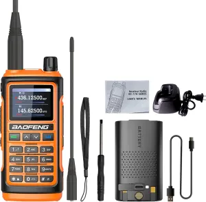 BAOFENG UV-17H GPS Radio High Power UV-17 Pro Max 999 Channels Two Way Radio Long Range USB-C Charger Upgrade of UV-17R Walkie Talkie (Orange)