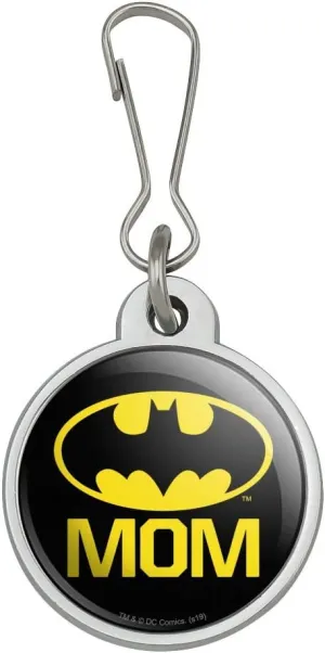 Batman Bat Mom Shield Logo Jacket Handbag Purse Luggage Backpack Zipper Pull Charm
