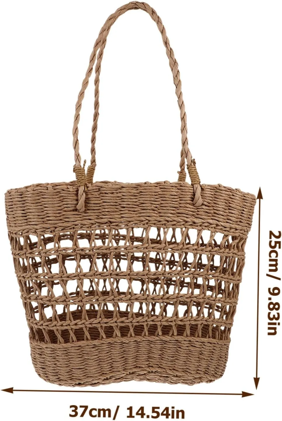 Beach Bag Women's Summer Tote Bag Wicker Purse Boho Style Light and Strong Straw Tote for Daily Use