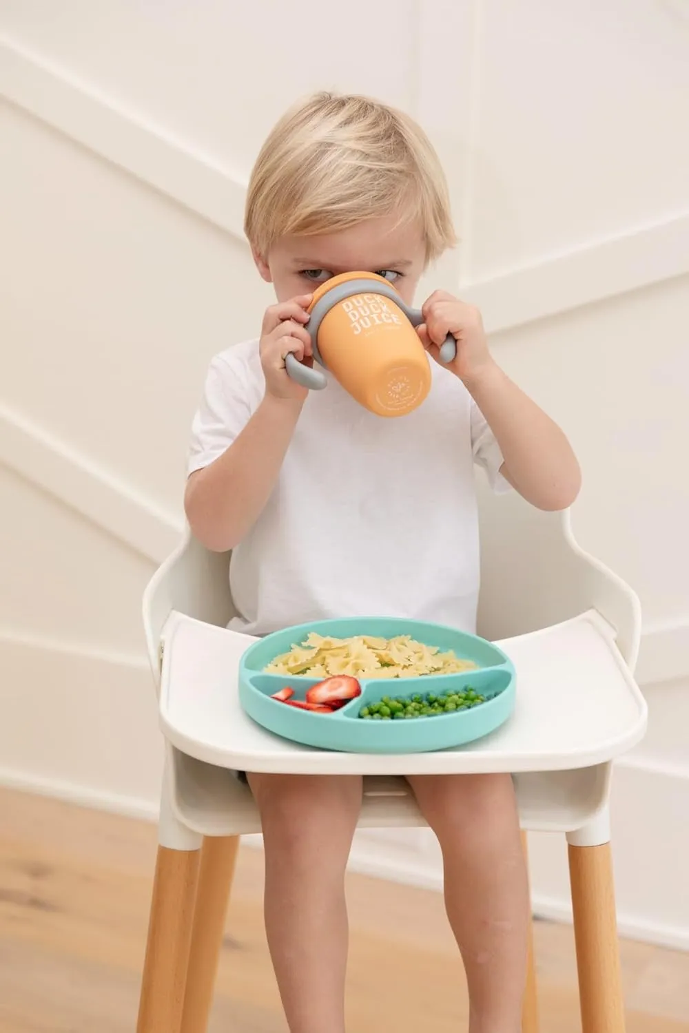 Bella Tunno Sippy Cup, Silicone Training Cup with Transition Handles for Infants, Toddlers & Kids, Babies 6-12 Months & Toddlers 1-3 Years, Boys & Girls, Duck Duck Juice, 8 oz