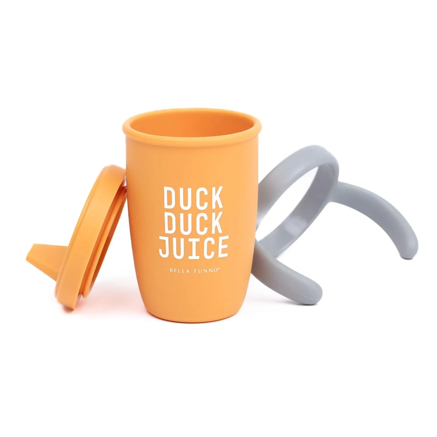 Bella Tunno Sippy Cup, Silicone Training Cup with Transition Handles for Infants, Toddlers & Kids, Babies 6-12 Months & Toddlers 1-3 Years, Boys & Girls, Duck Duck Juice, 8 oz
