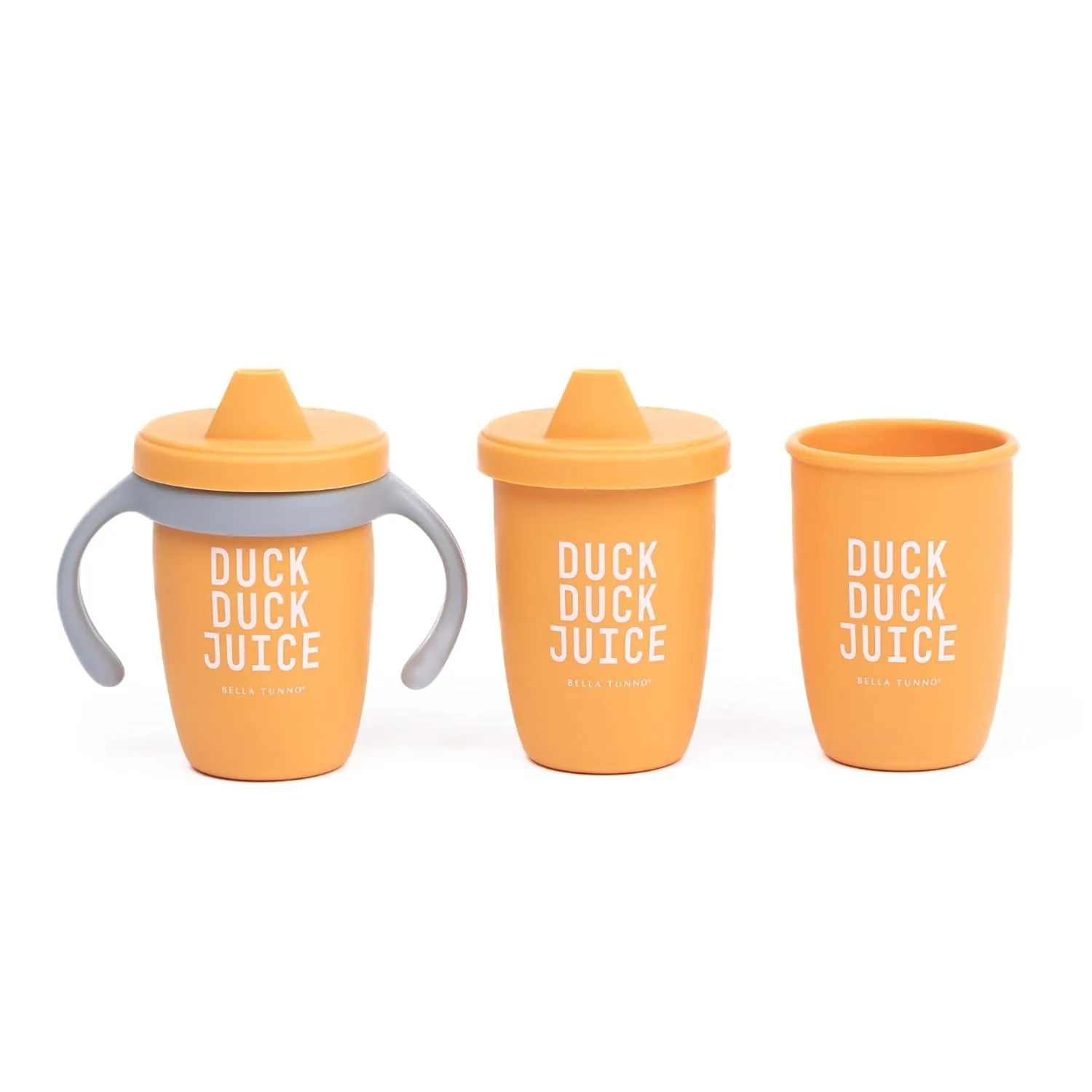 Bella Tunno Sippy Cup, Silicone Training Cup with Transition Handles for Infants, Toddlers & Kids, Babies 6-12 Months & Toddlers 1-3 Years, Boys & Girls, Duck Duck Juice, 8 oz