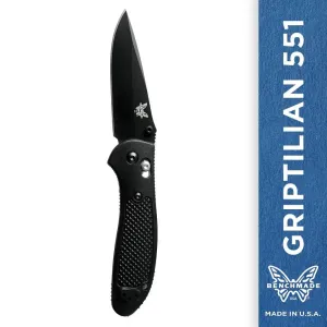 Benchmade - Griptilian 551BK Knife, Drop-Point