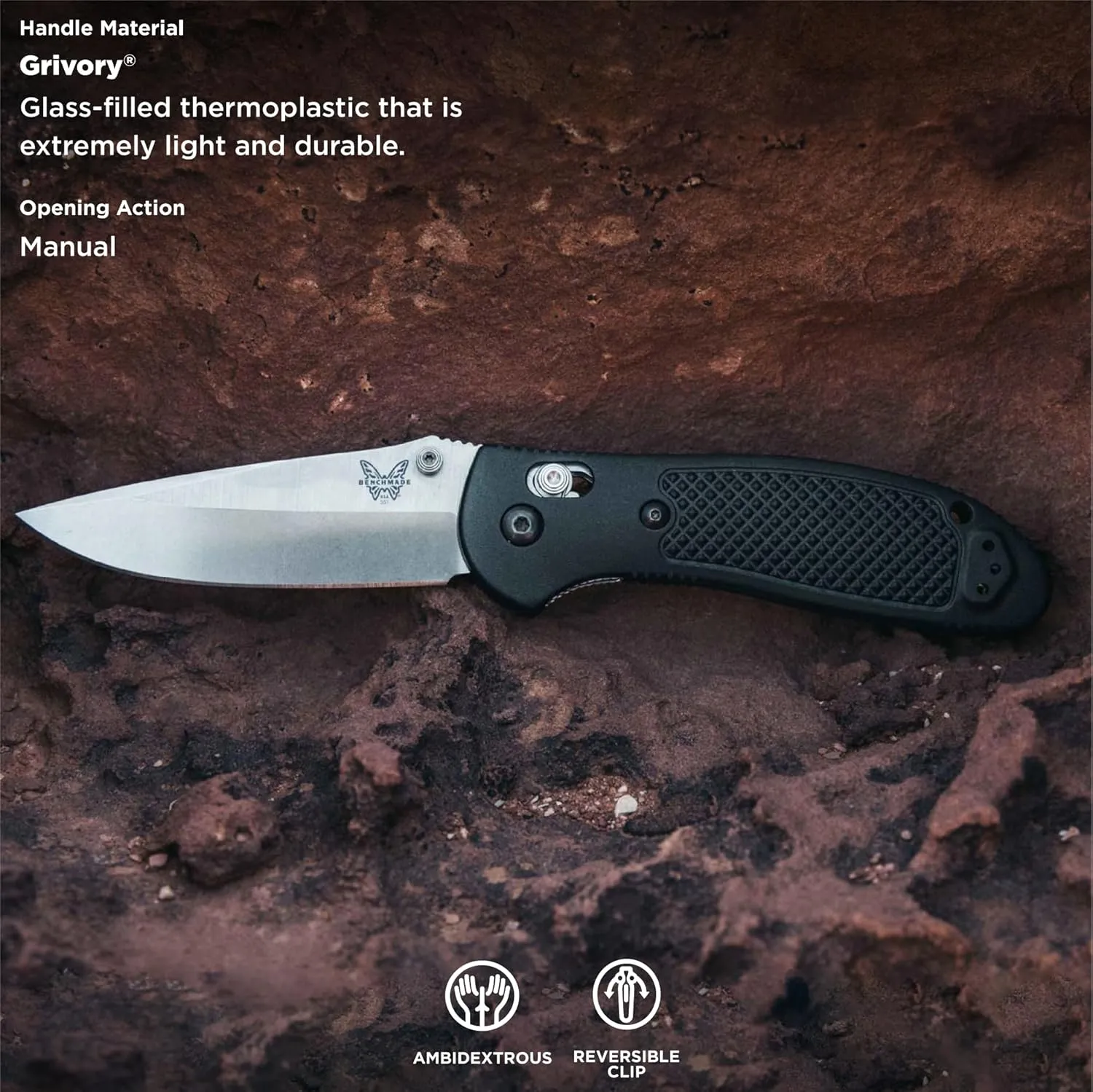 Benchmade - Griptilian Knife, Plain Edge, Nylon Handle