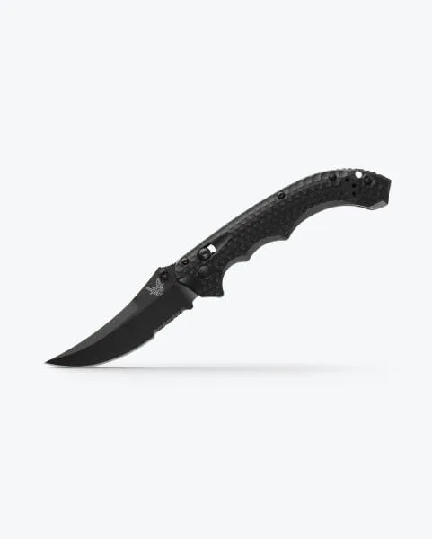 Benchmade - Mini Bedlam 865 Tactical Knife, Scimitar Blade, Black G10 Handle (865SBK)