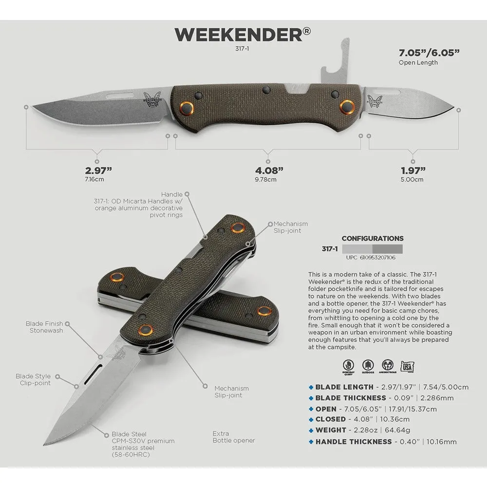 Benchmade Weekender Folding Knife OD Micarta