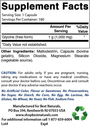 Best Naturals Glycine Supplement 1000 Mg & GABA Supplement 750m