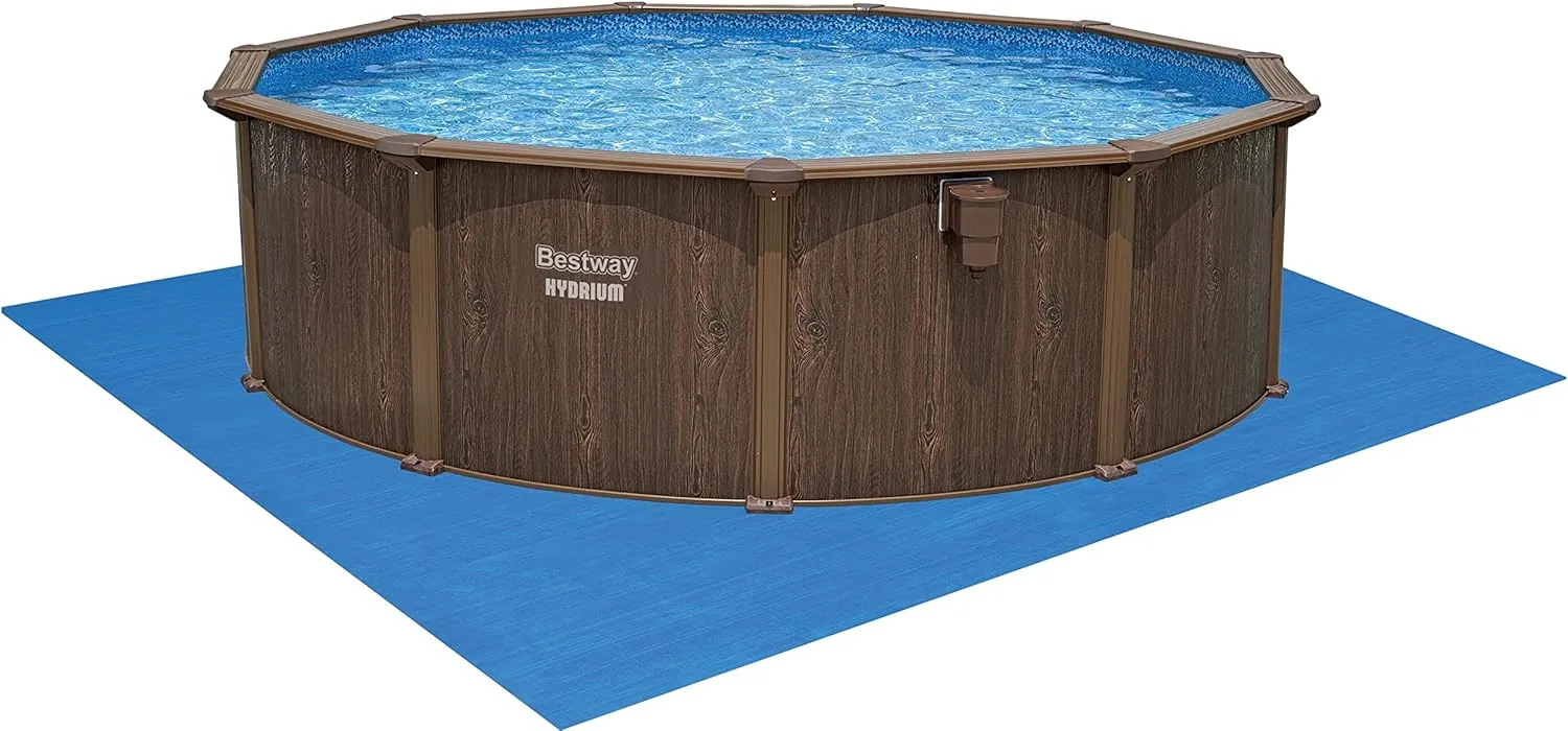 Bestway Hydrium Galvanized Steel Wall Above Ground Pool Set 16' x 52" | Semi-Permanent, Year-Round Swimming Pool | Includes Sand Filter, Skimmer, Ladder, Ground Cloth, Cover