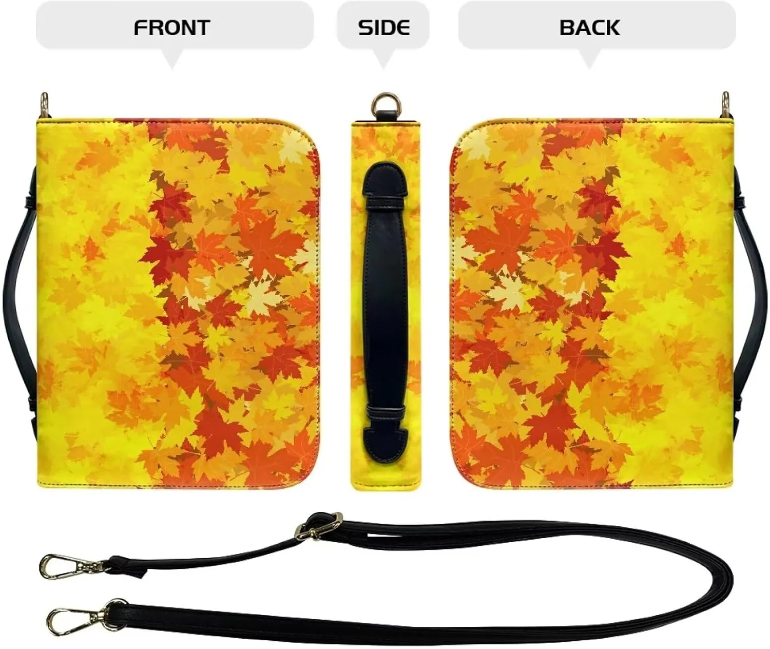 Bible Cover - Portable Bible Case with Shoulder Strap for Bible Study