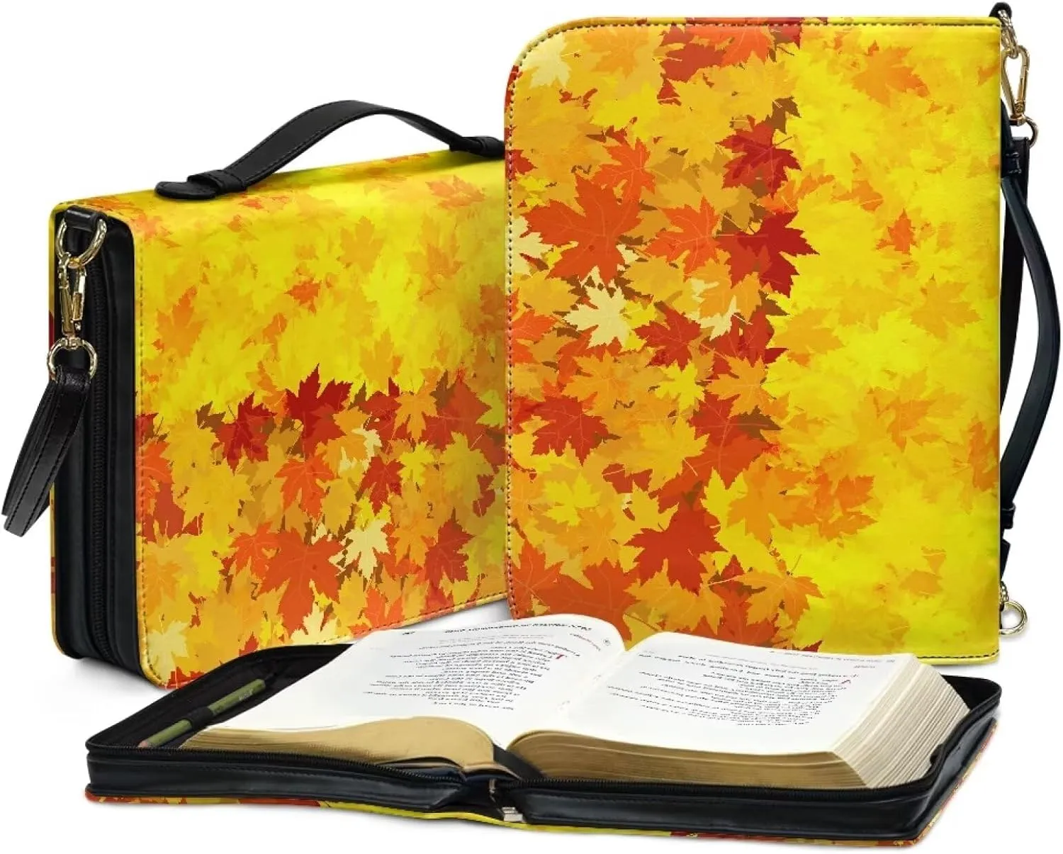 Bible Cover - Portable Bible Case with Shoulder Strap for Bible Study