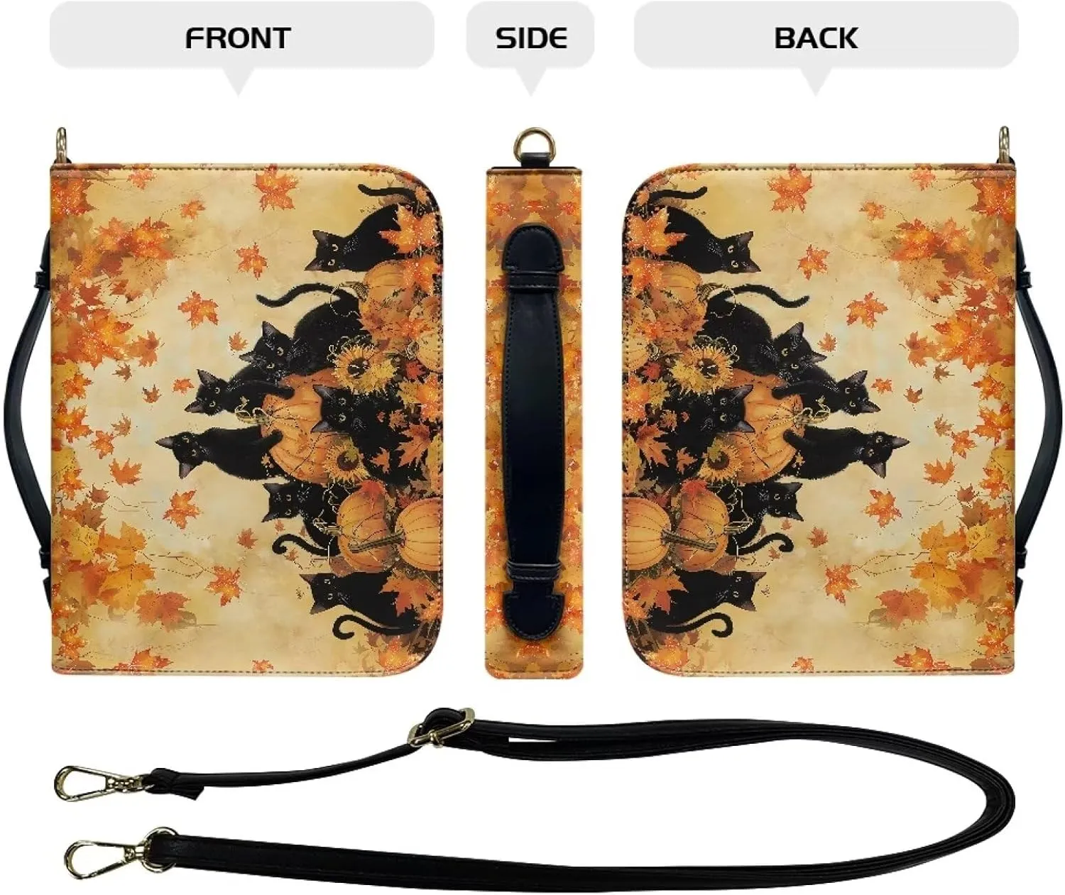 Bible Cover - Portable Bible Case with Shoulder Strap for Bible Study