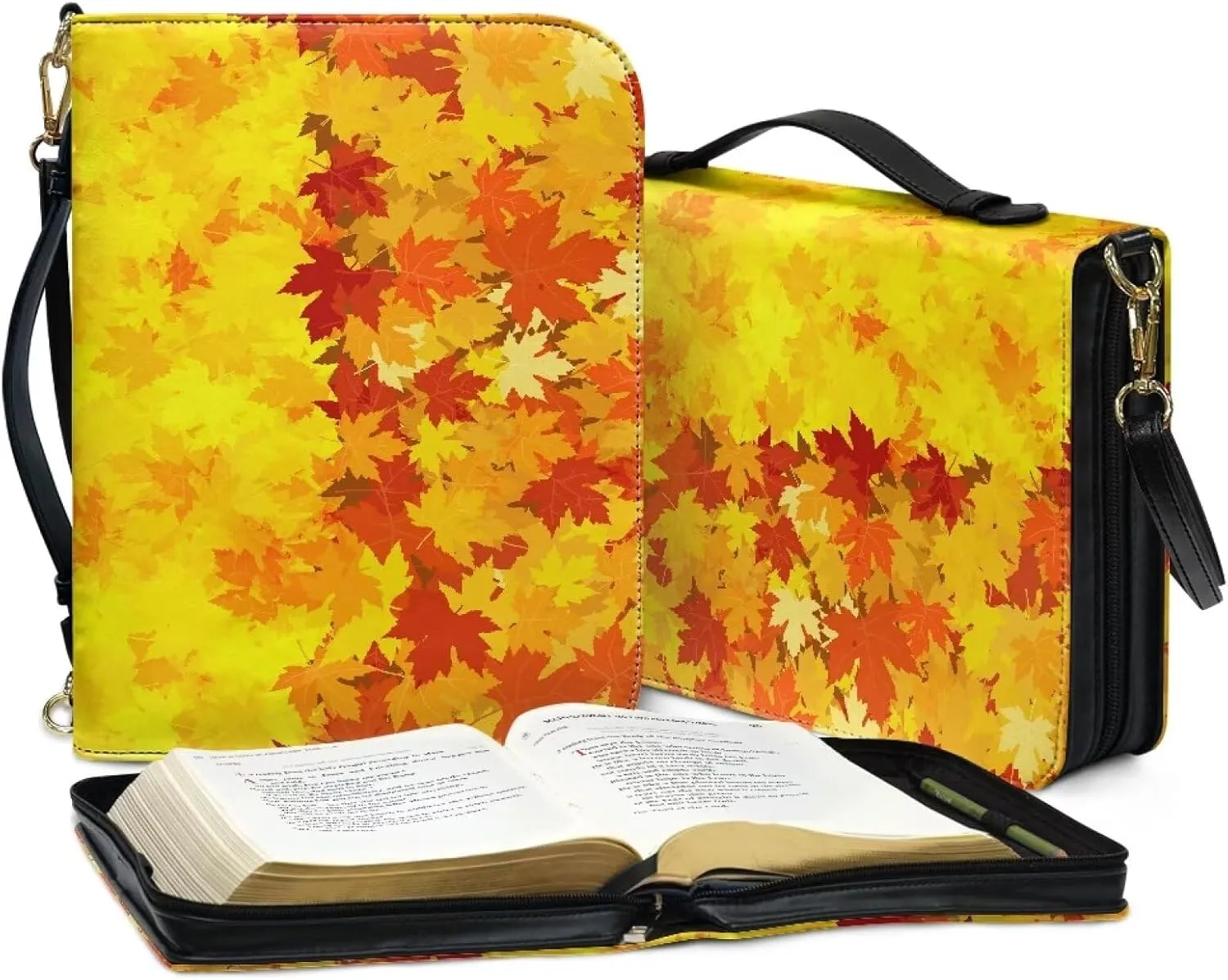 Bible Cover - Portable Bible Case with Shoulder Strap for Bible Study