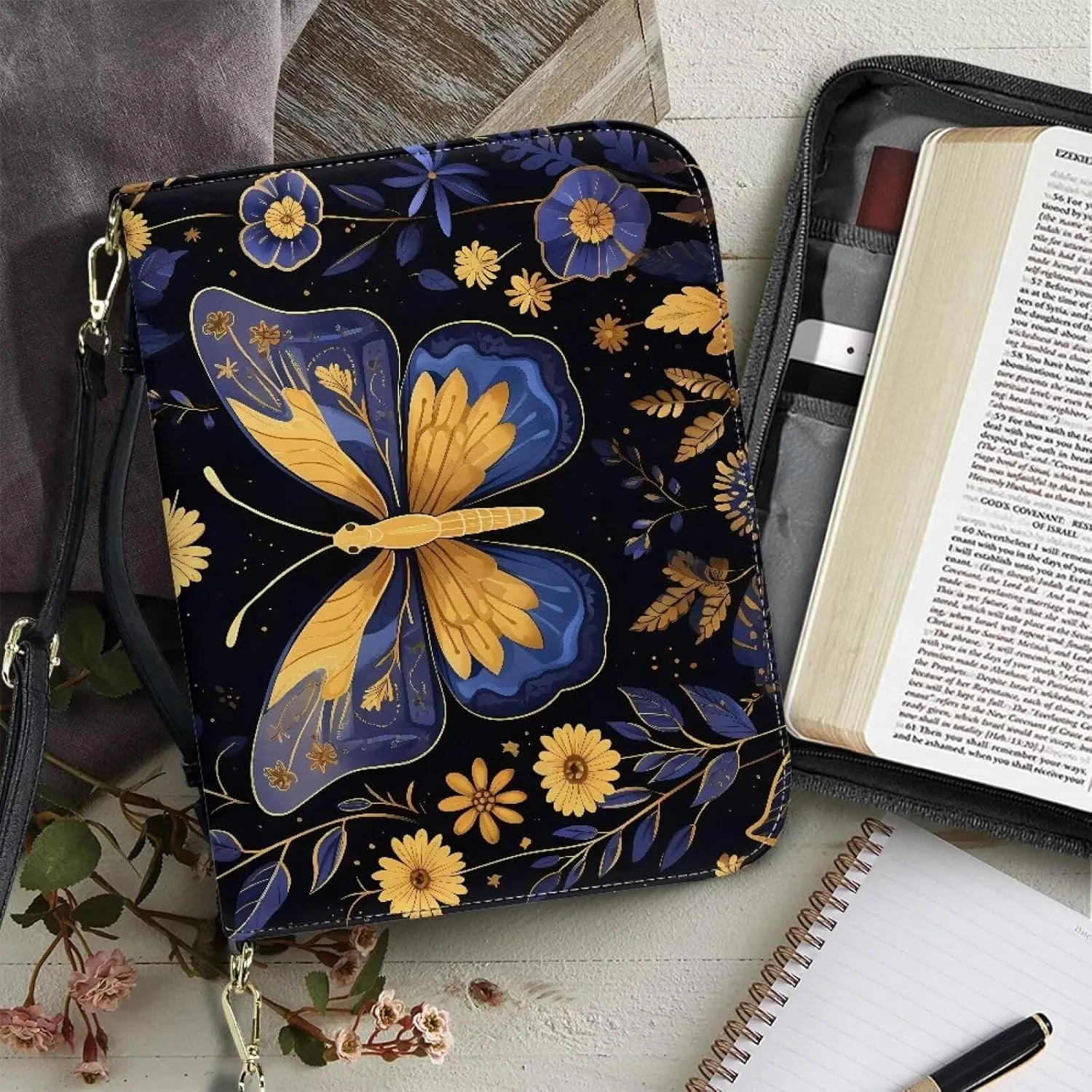 Bible Covers for Women Bible Holder Case Waterproof Bible Protector PU Leather Bible Organizer Bag