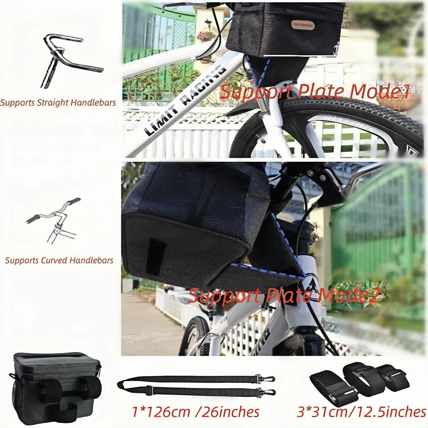 Bike Basket front Bag, Bicycle Insulated Handlebar Bag with Touch Screen Phone Holder Frame Tube Bag 5L Storage Bag Keep Cooling with Mesh Pockets for Riding Picnic Camping