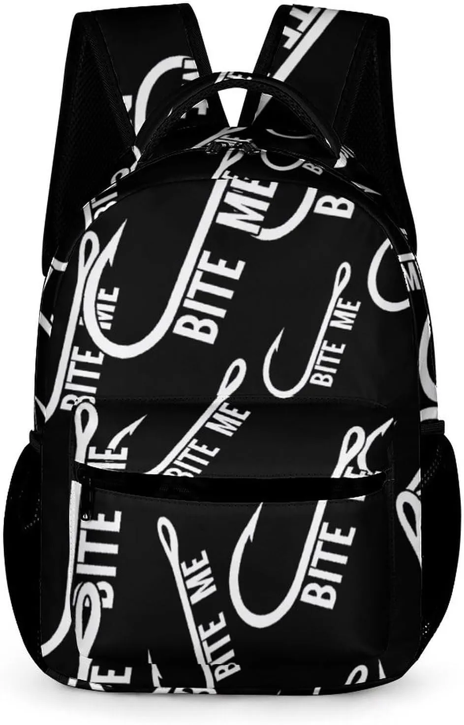Bite Me Fishing Travel Laptop Backpack Slim Dayback Durable Bag with Pocket Back Pack 15.6 Inch Notebook