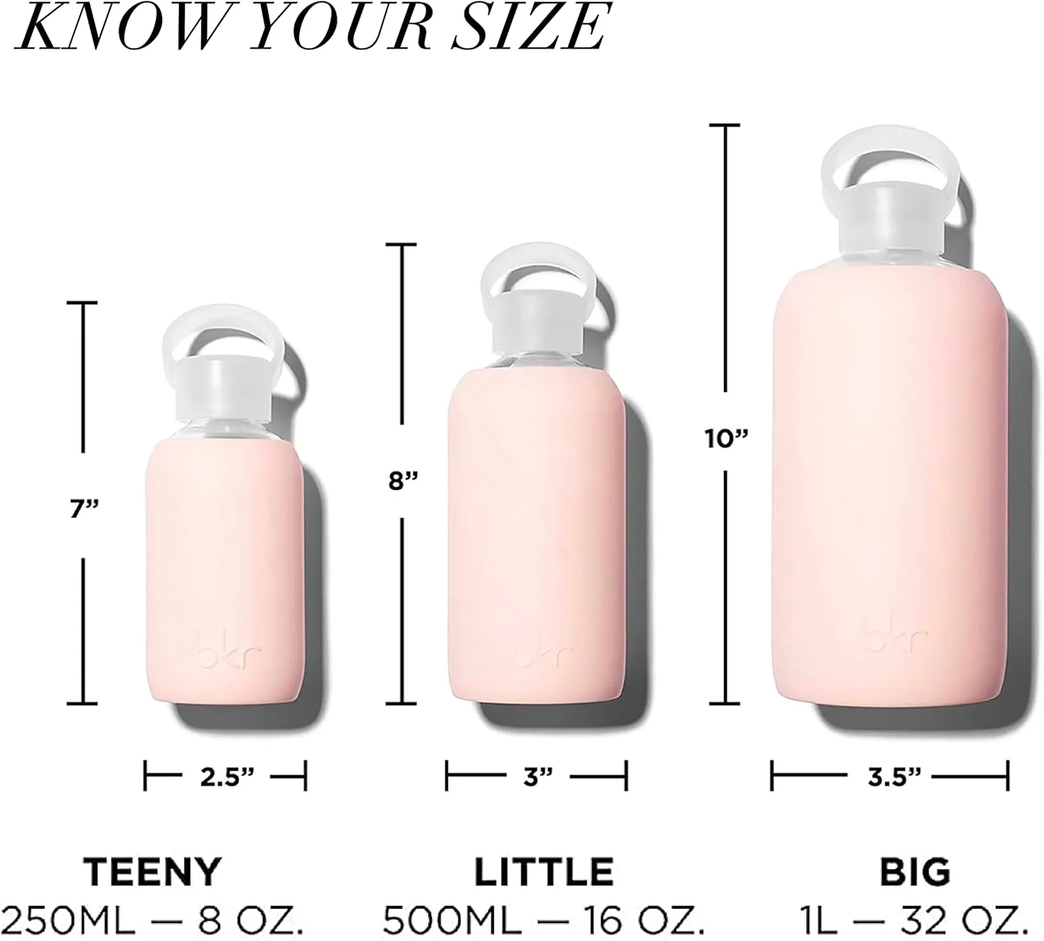 bkr - Big Smooth - Reusable Glass Water Bottle - Leakproof, Durable, Workout & Travel Friendly, Carrying Loop - Dishwasher Safe - Removable Silicone Sleeve - BPA Free - 1L (32 oz)