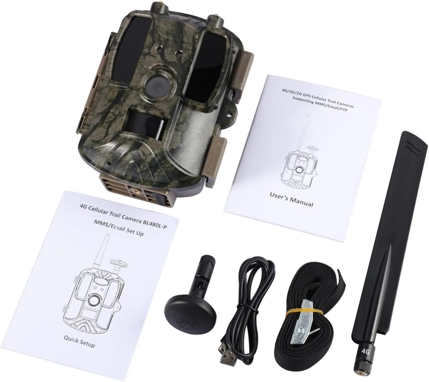 BL480L-P Hunting Trail Camera Supporting 4G 3G 2G Network 950nm Invisible 12MP Sensor IP66 MMS Email FTP APP Image Video Sending (Color : E-U) (E)