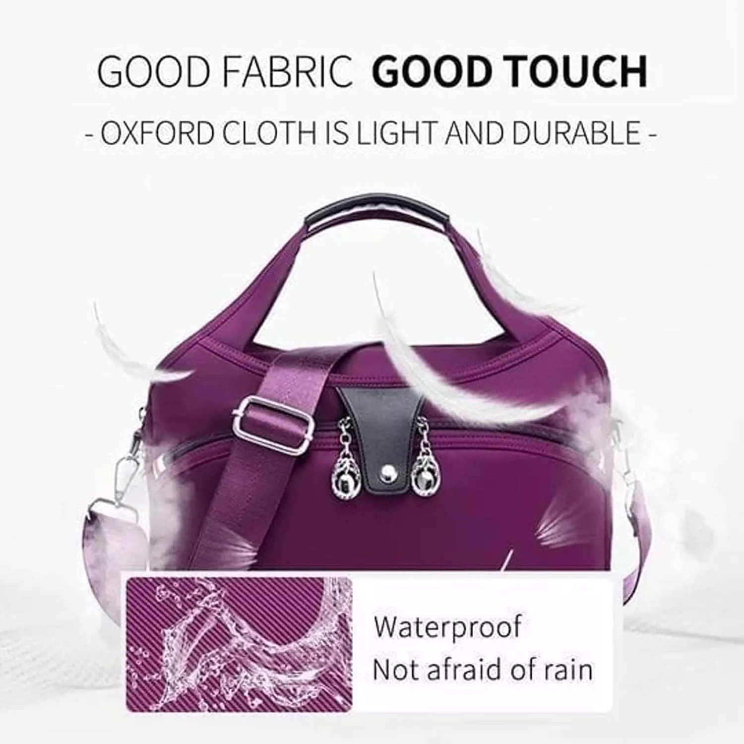 Blaciokamith Tote Bag, Soft Side Lightweight Underseat Tote Bag, Fashionable Simple Messenger Bag for Womens