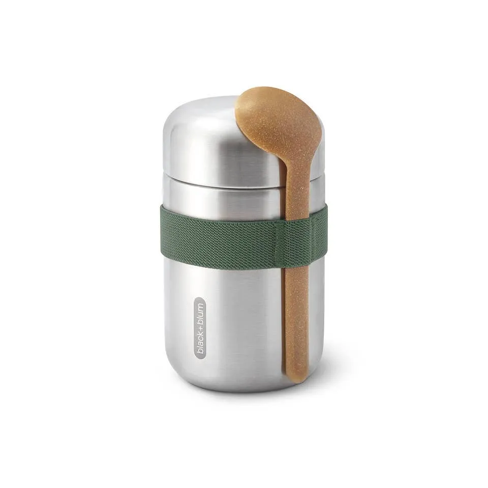 Black Blum - Insulated Flask - Leak Proof Stainless Steel Food Flask: Olive
